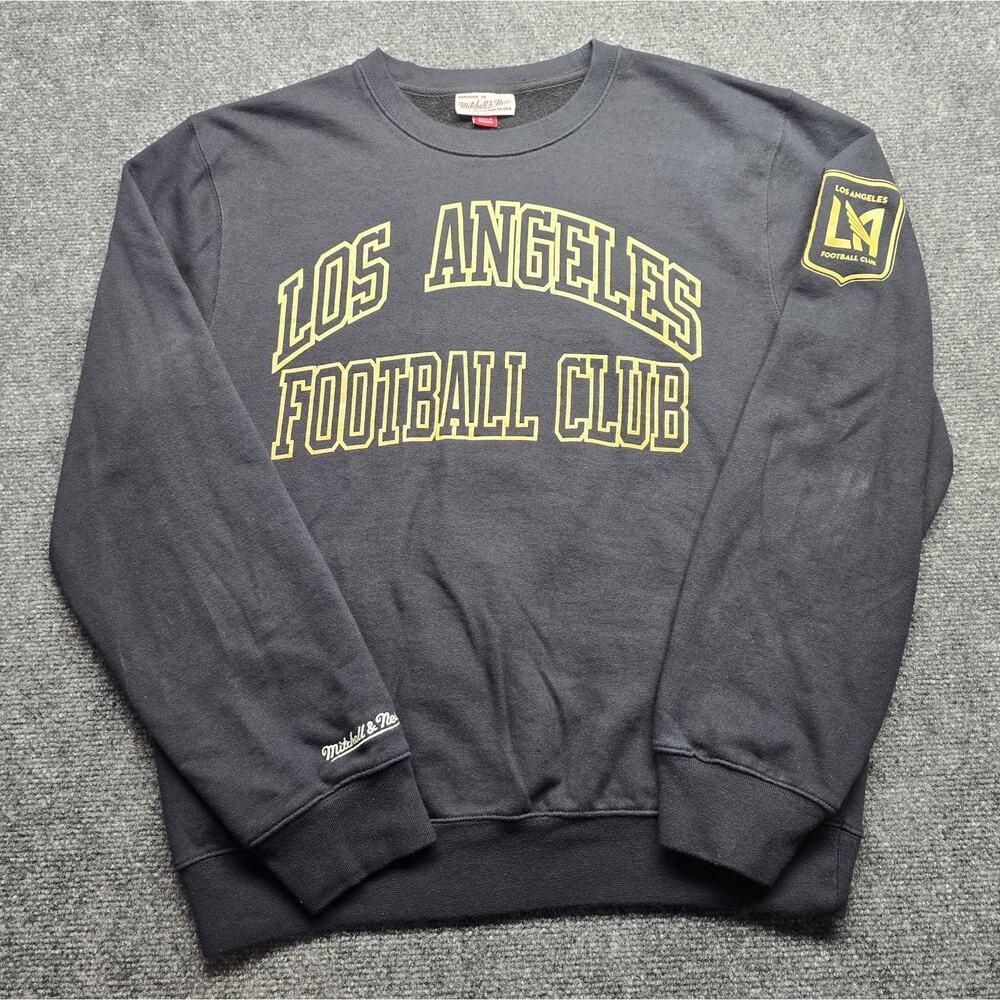 Los Angeles Football Club MLS Mitchell & Ness Black Sweatshirt LARGE Soccer